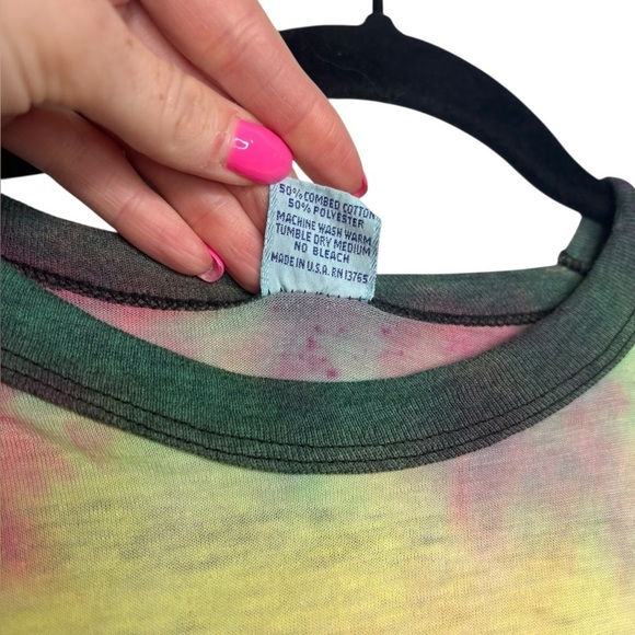 VTG Tie Dye 1981 Rolling Stones Concert Raglan Tee Thrashed Distressed Large - Picture 3 of 16